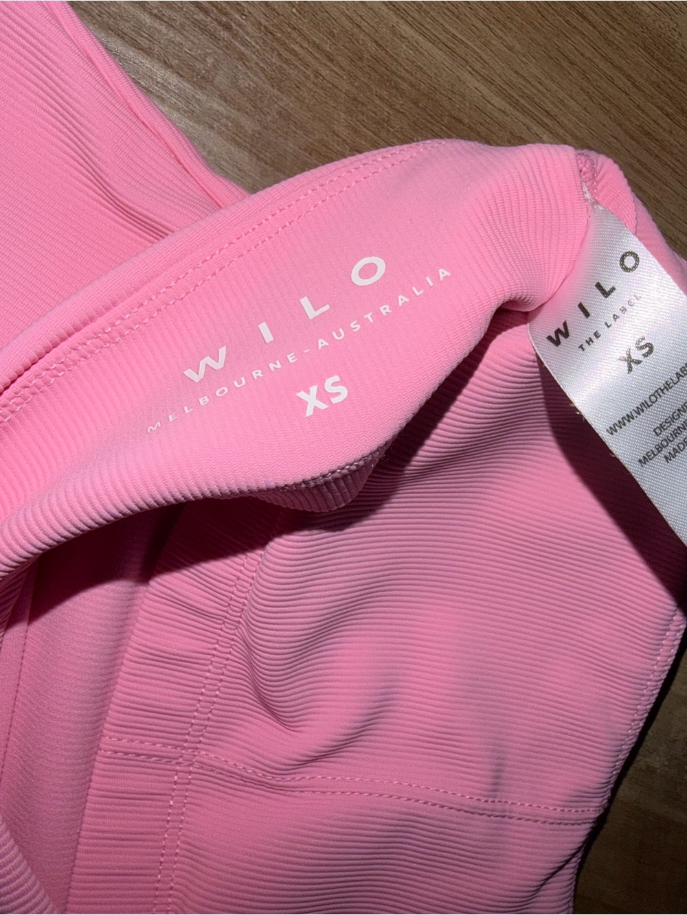 WILO The Label Bubblegum Pink Ribbed Legging & Halter Set π NWT XS - Picture 3 of 9